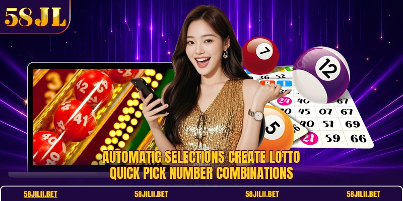 Automatic selections create lotto quick pick number combinations