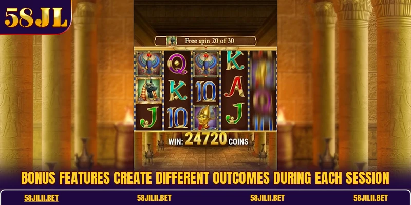 Bonus features create different outcomes during each session