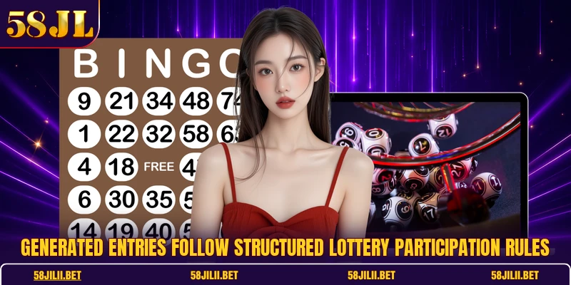 Generated entries follow structured lottery participation rules