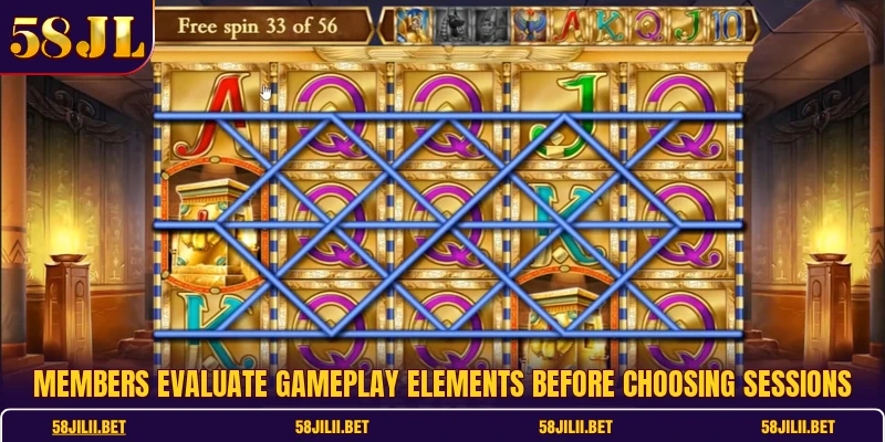 Members evaluate gameplay elements before choosing sessions