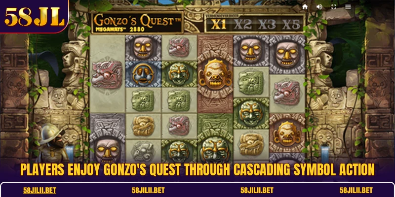 Players enjoy gonzo's quest through cascading symbol action