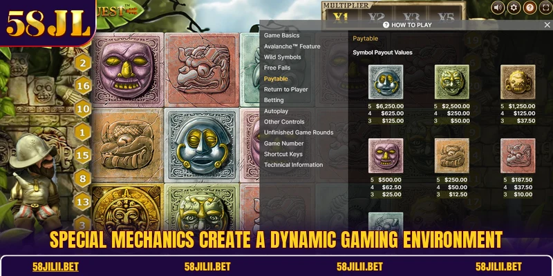 Special mechanics create a dynamic gaming environment