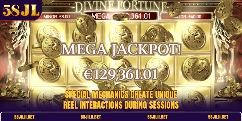 Special mechanics create unique reel interactions during sessions